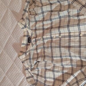 Gap l/s gauze blouse. Size Large Navy and white plaid